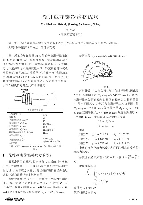 渐开线花键冷滚挤成形