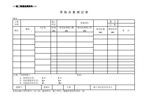 导线点复测、水准复测样表