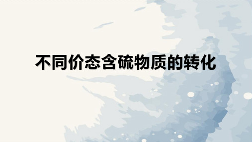 高中化学教学课件教学设计——不同价态含硫物质转化