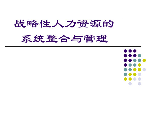 战略人力资源管理框架