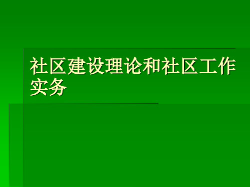 社区建设理论与实务