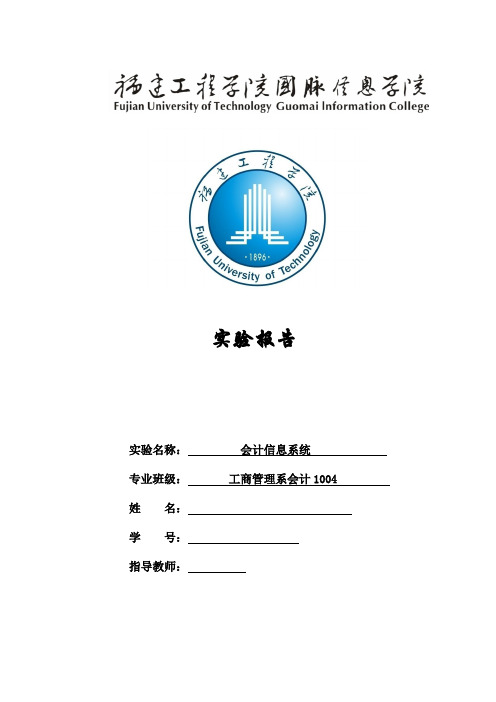 会计信息系统实训报告