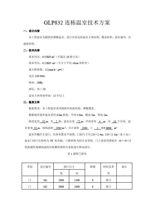 GLP832连栋温室技术方案