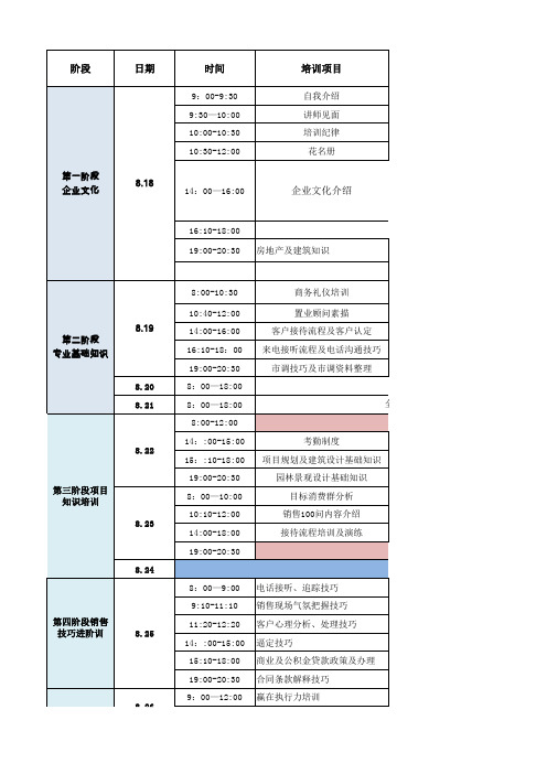 黄埔军校培训班课程表0816