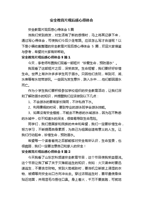 安全教育片观后感心得体会5篇