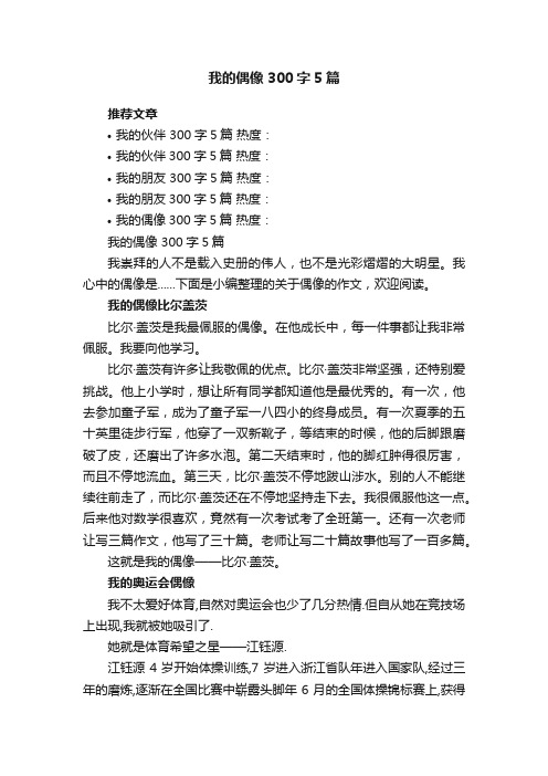 我的偶像300字5篇