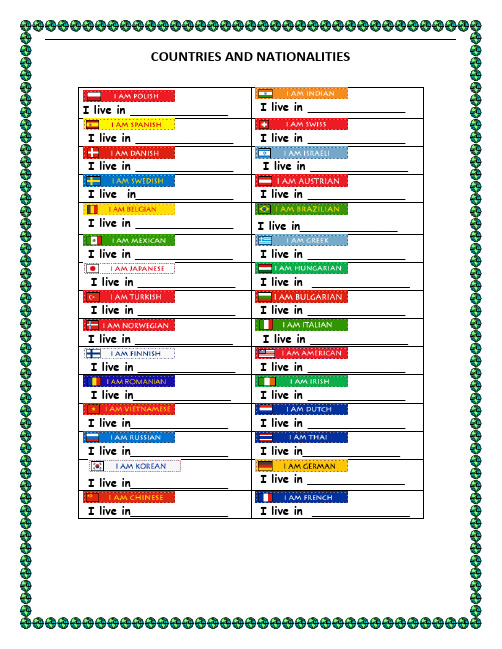 英语词汇——国家与国籍countries-and-nationalities