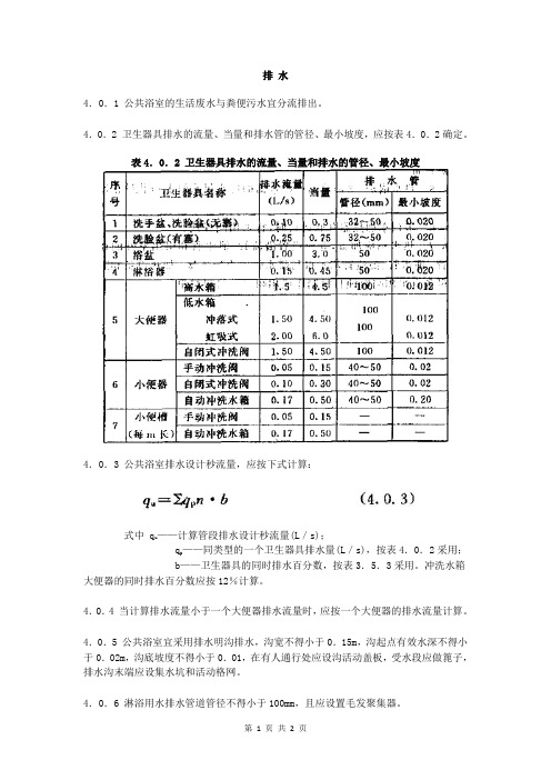 公共浴室给水排水设计：排 水