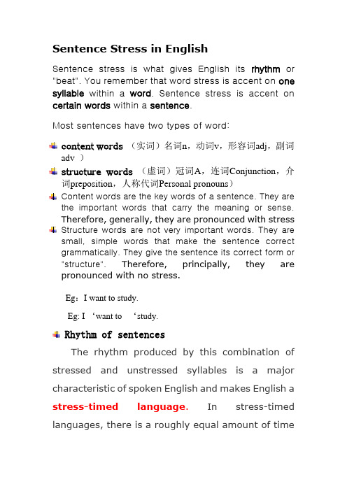 Sentence Stress in English