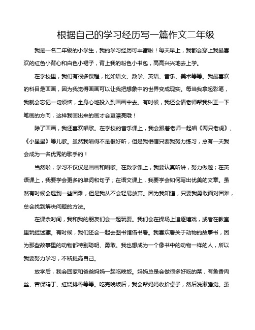 根据自己的学习经历写一篇作文二年级