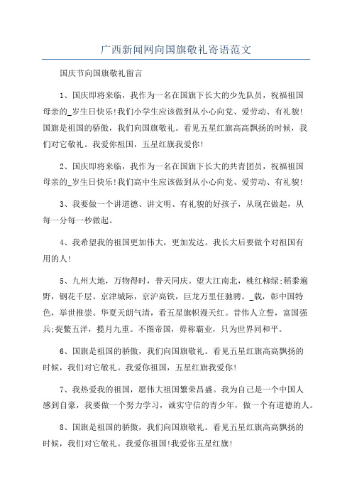 广西新闻网向国旗敬礼寄语范文