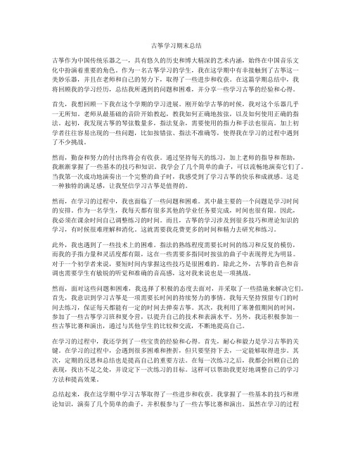 古筝学习期末总结