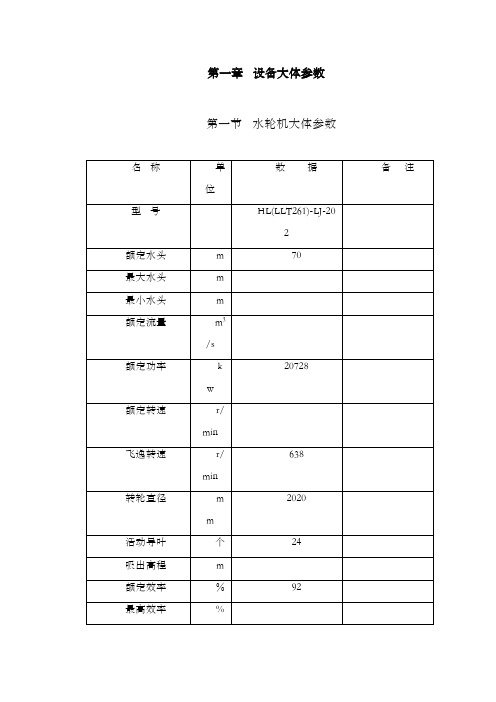 水轮发电机运行规程