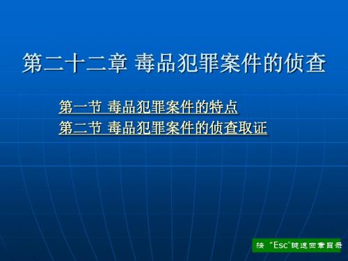 刑事侦查学 (高等政法院校系列教材) 程军伟 第二十二章 毒品犯罪案件的侦查新