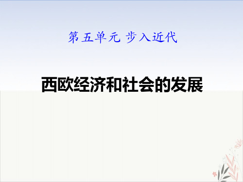 西欧经济和社会的发展ppt课件(完美版)