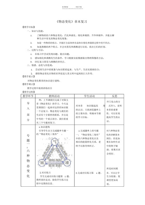 《物态变化》复习课-教案