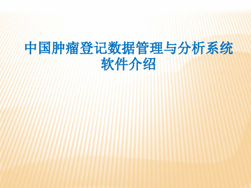 中国肿瘤登记数据管理与分析系统-精品文档