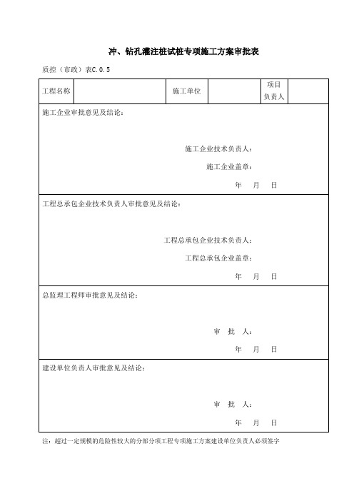 冲、钻孔灌注桩试桩专项施工方案