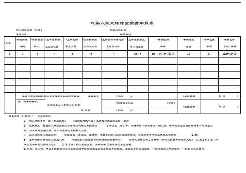 残疾人就业保障金缴费申报表