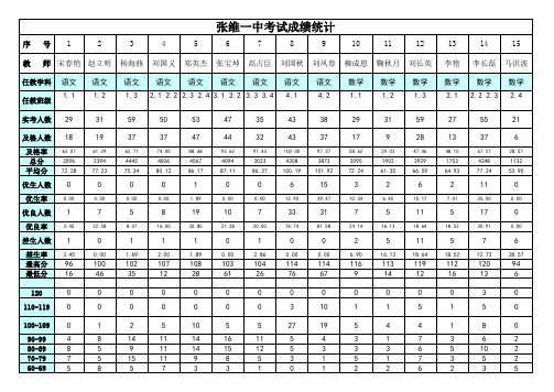 教师成绩统计表模板2013