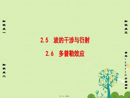 高中物理第2章机械波2.5波的干涉与衍射2.6多普勒效应课件沪科版选修34