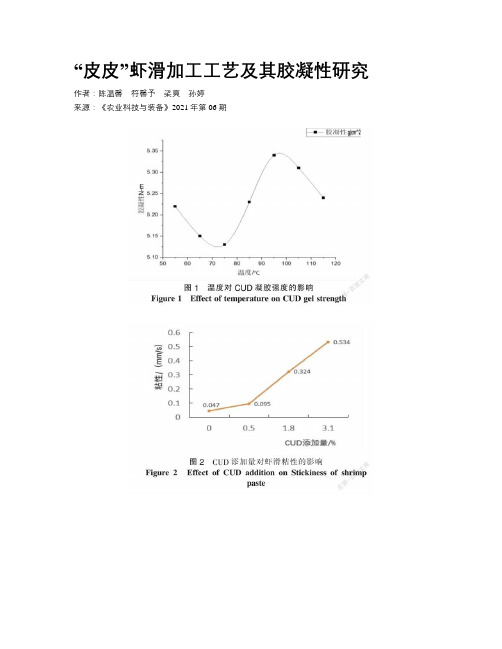  “皮皮”虾滑加工工艺及其胶凝性研究