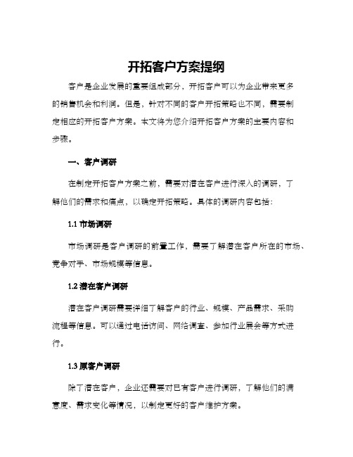 开拓客户方案提纲