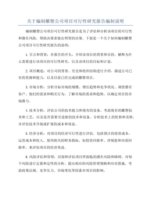 关于编制雕塑公司项目可行性研究报告编制说明