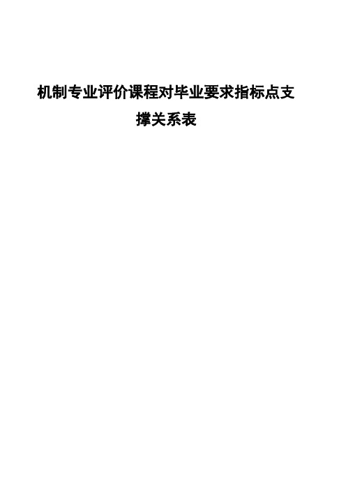 (完整版)机制专业评价课程对毕业要求指标点支撑关系表