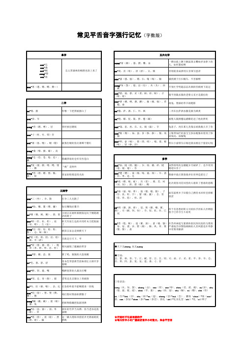 常用平舌音字强行记忆(字数版)