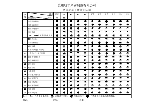 员工技能矩阵图