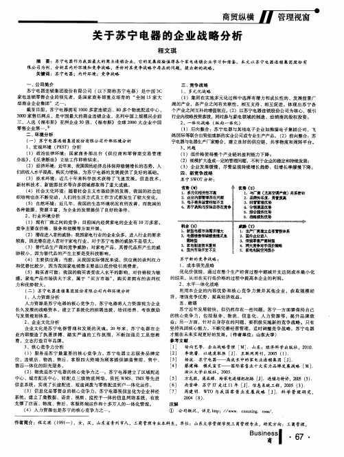 关于苏宁电器的企业战略分析