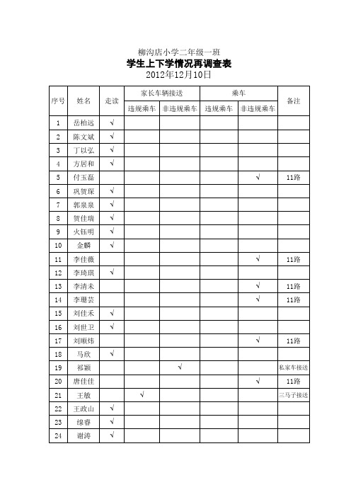 学生上下学情况再调查