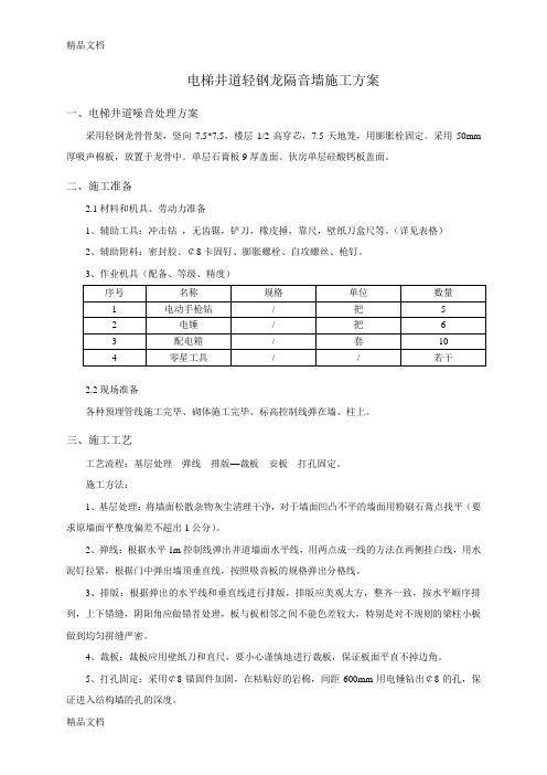 电梯井道隔音板施工工艺学习资料