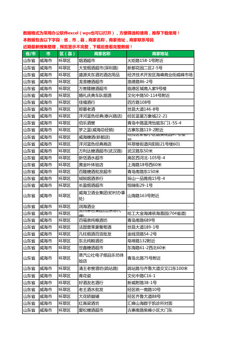 2020新版山东省威海市环翠区酒水批发工商企业公司商家名录名单联系电话号码地址大全565家