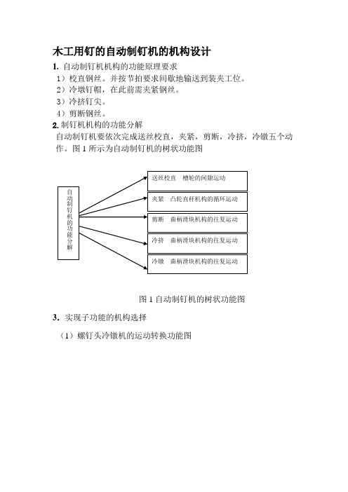 木工用钉的自动制钉机的机构设计