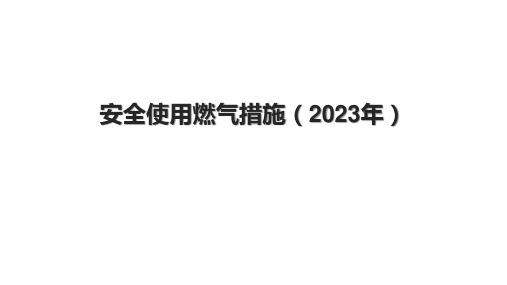 安全使用燃气措施(2023年)