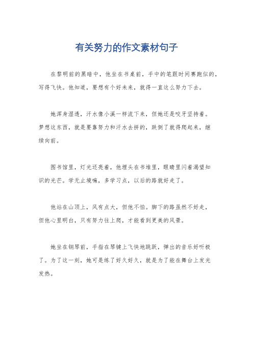 有关努力的作文素材句子