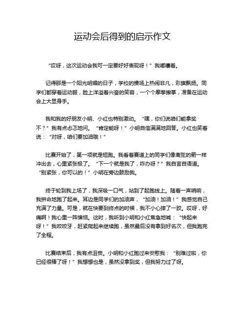 运动会后得到的启示作文