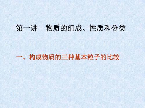 高考化学总复习课件：2-1、物质的组成分类和变化 (共43张PPT)