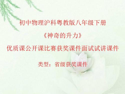 初中物理沪科粤教版八年级下册《神奇的升力》优质课公开课比赛获奖课件面试试讲课件N002