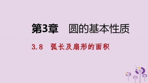 九年级数学上册 3.8 弧长及扇形的面积 第1课时 弧长公