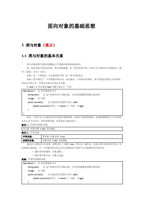 面向对象的基本思想