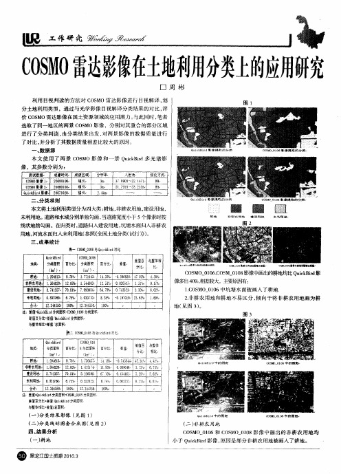 COSMO雷达影像在土地利用分类上的应用研究