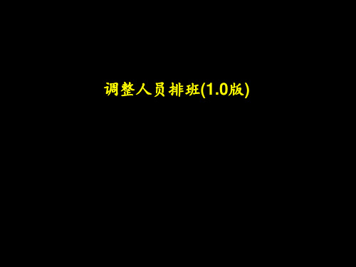 银行调整人员排班设计方案