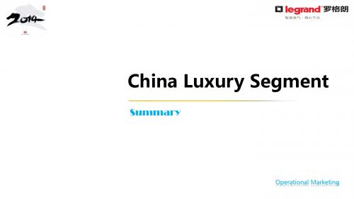 中国区奢华细分市场分析汇报-开关插座-罗格朗China luxury segment(summary)-COBR-201412