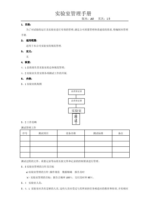 实验室管理手册