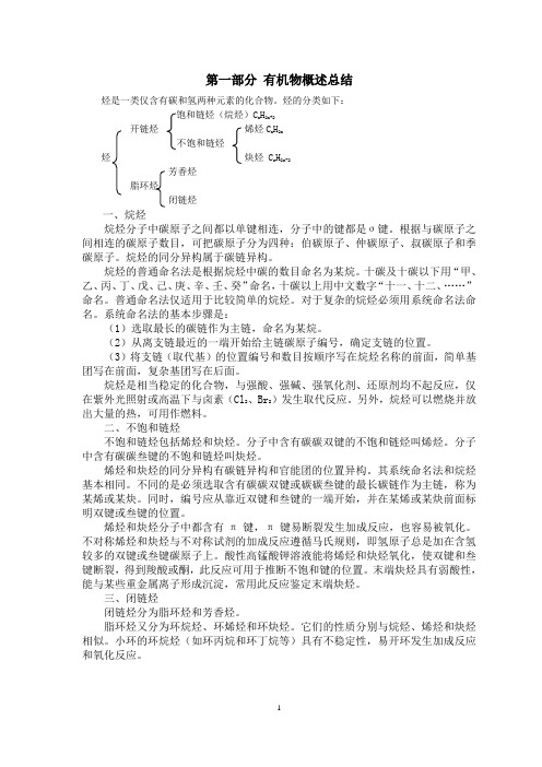 有机化学总结--无答案