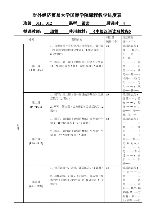 对外经贸大学 -阅读中级汉语读写教程