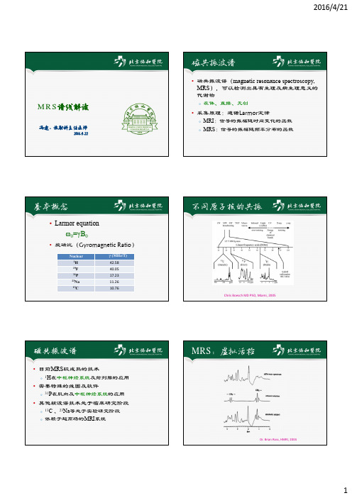 6.MRS谱线判读及临床应用